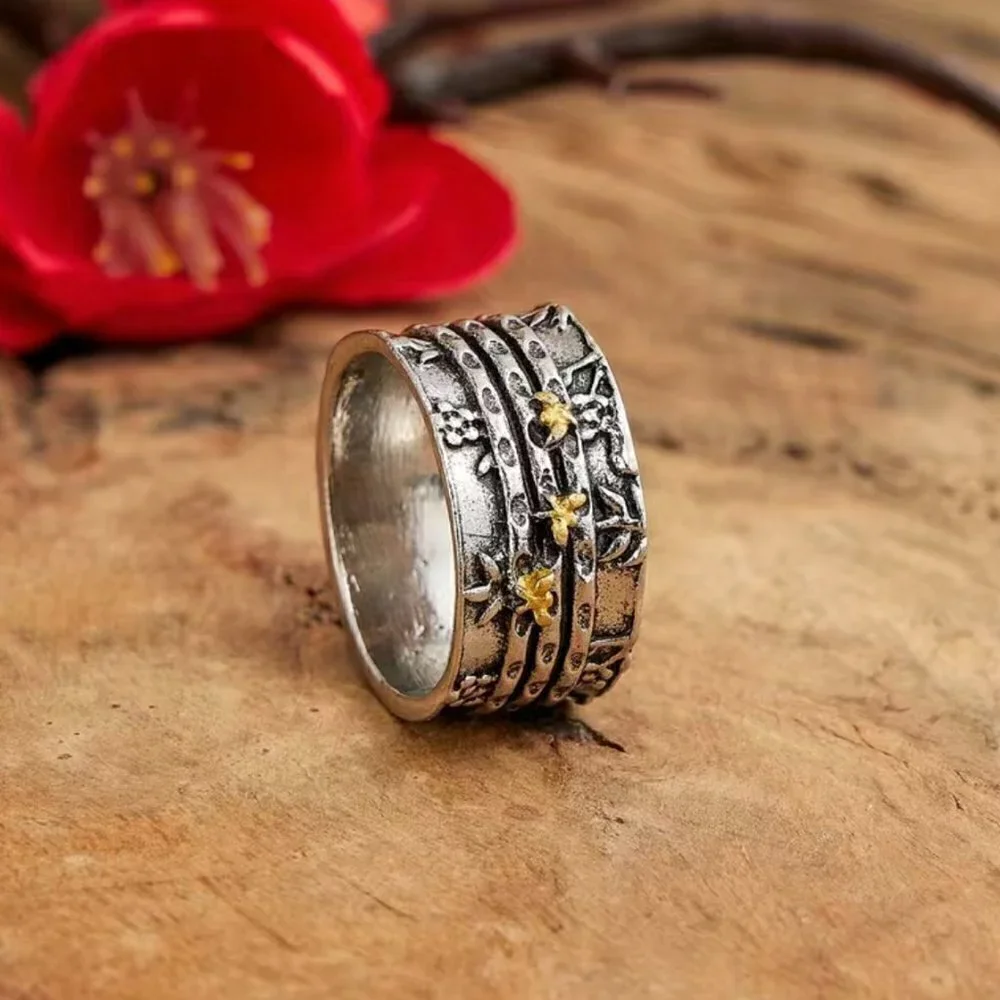 Bumble Bee Boho Two Tone Ring #1160 - Picture 3 of 8